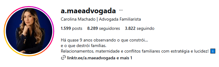 Perfil de Carolina Machado, advogada