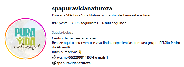 Perfil do Pura Vida Natureza SPA